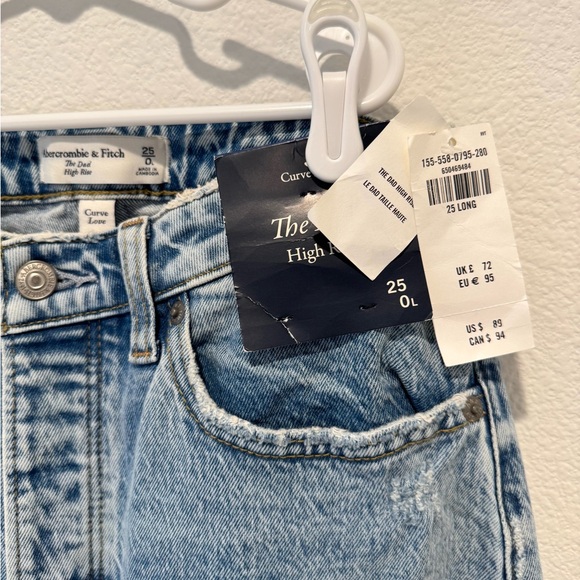 🆕 Abercrombie Curve Love The Dad High Rise Jean - Picture 3 of 6